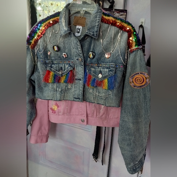 Sneak peek @ WIP custom Rage Against the Sewing Machine upcoming jackets! Ooak🧵 - Picture 6 of 16